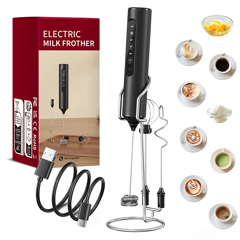 Electric Milk Frother Handheld - Mousseur à lait électrique portatif 3