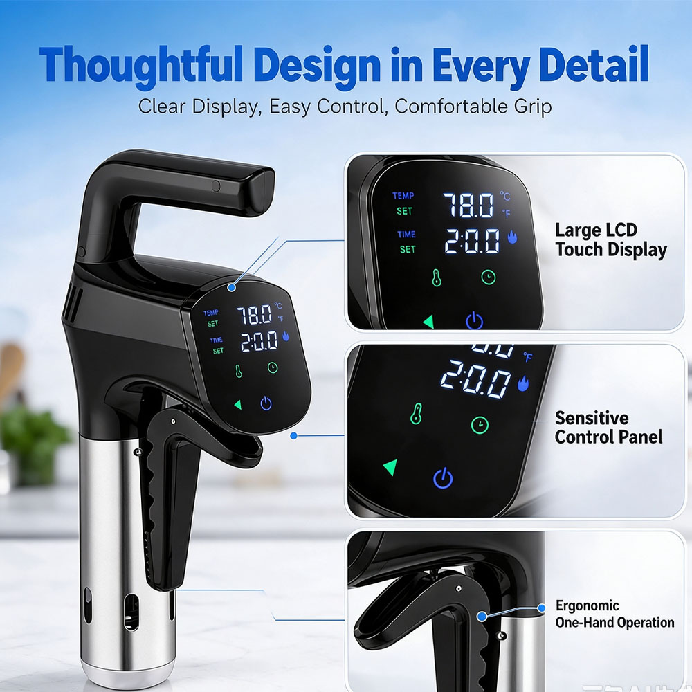 Digital Sous Vide Precision Cooker - Cuisinière Sous Vide WiFi 1800W, Circulateur