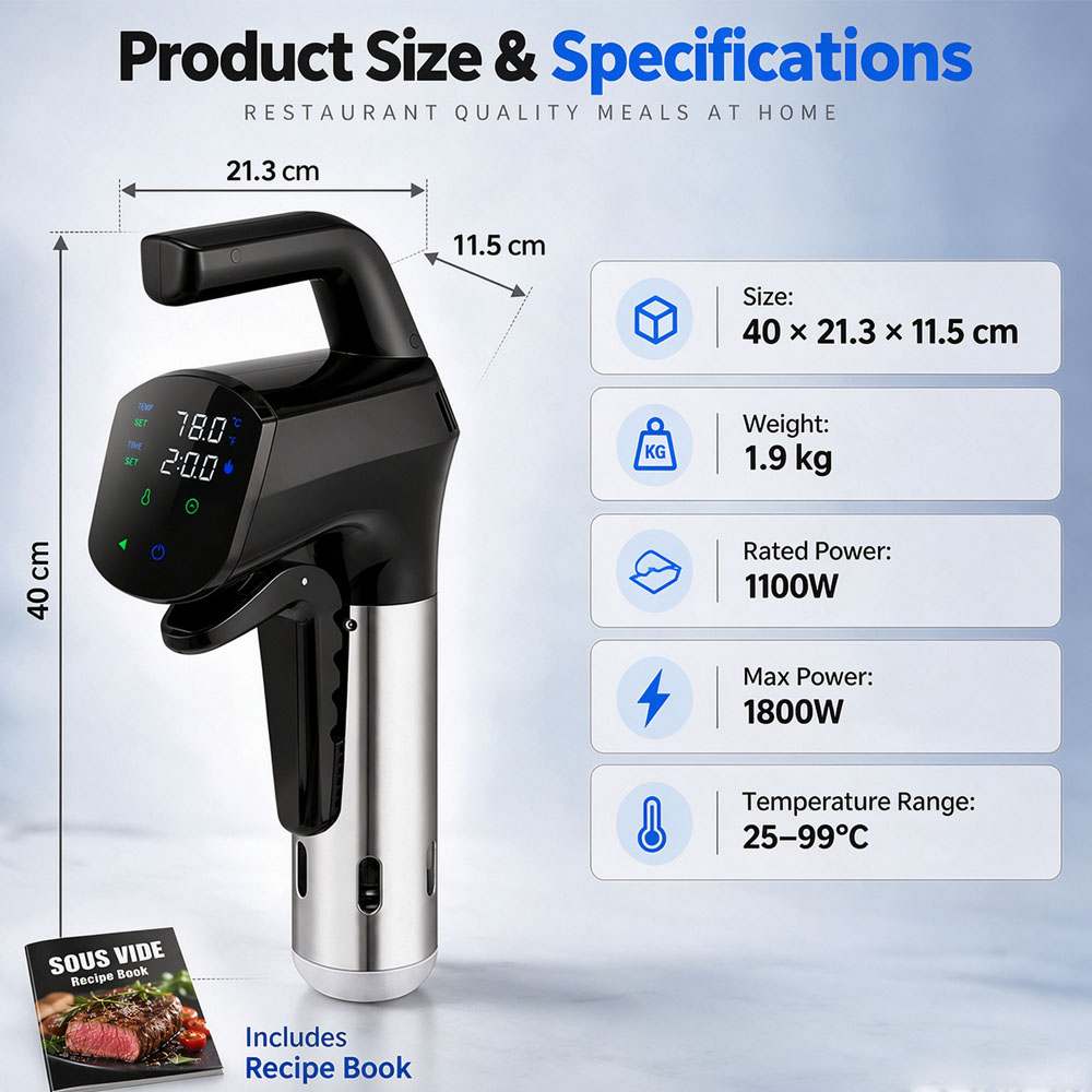 Cuisinière Sous Vide WiFi 1800 - Digital Sous Vide Precision Cooker avis et prix