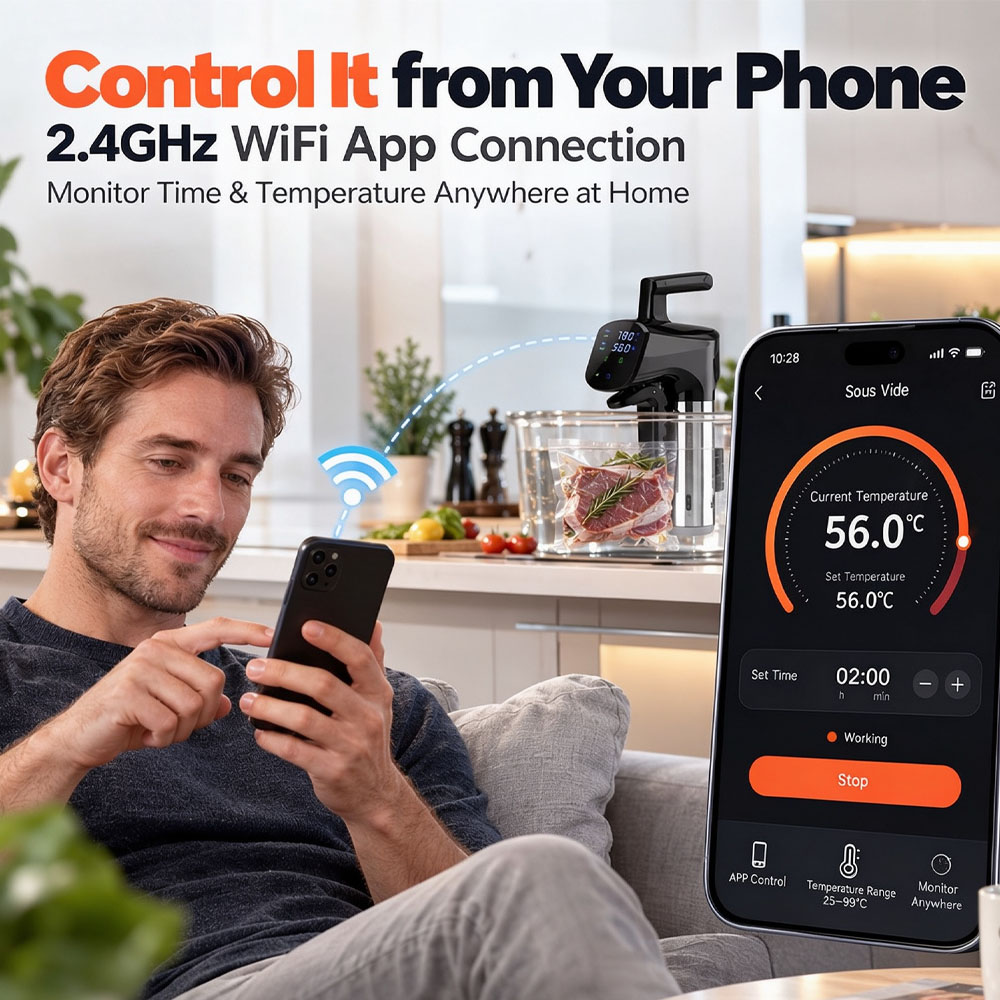 Cuisinière Sous Vide WiFi 1800 - Digital Sous Vide Precision Cooker avis et prix